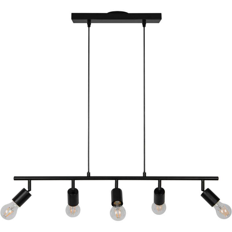 Loftslampe Ghlin 5-Arms E27 Sort 80 cm