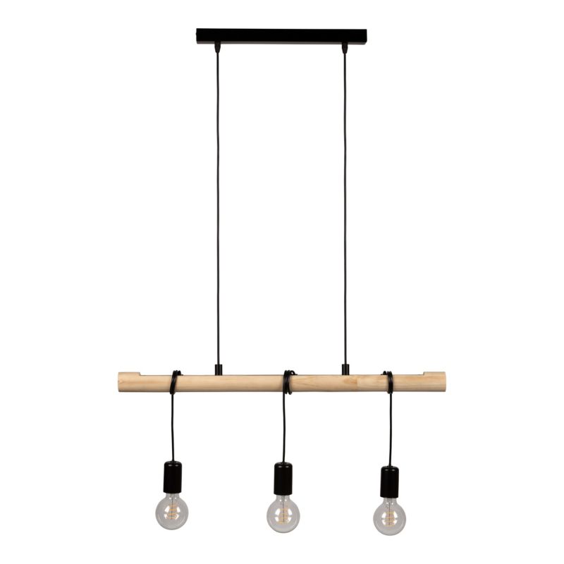 Loftslampe Hornero 3xE27 Sort Træ