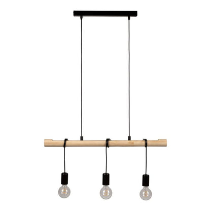 Loftslampe Hornero 3xE27 Sort Træ
