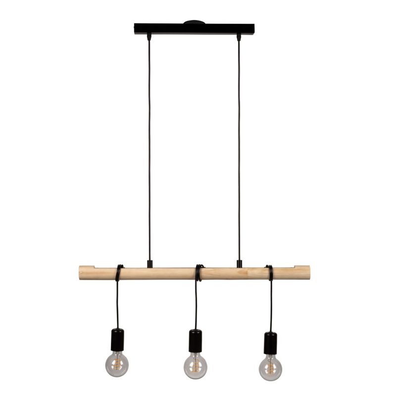 Loftslampe Hornero 3xE27 Sort Træ
