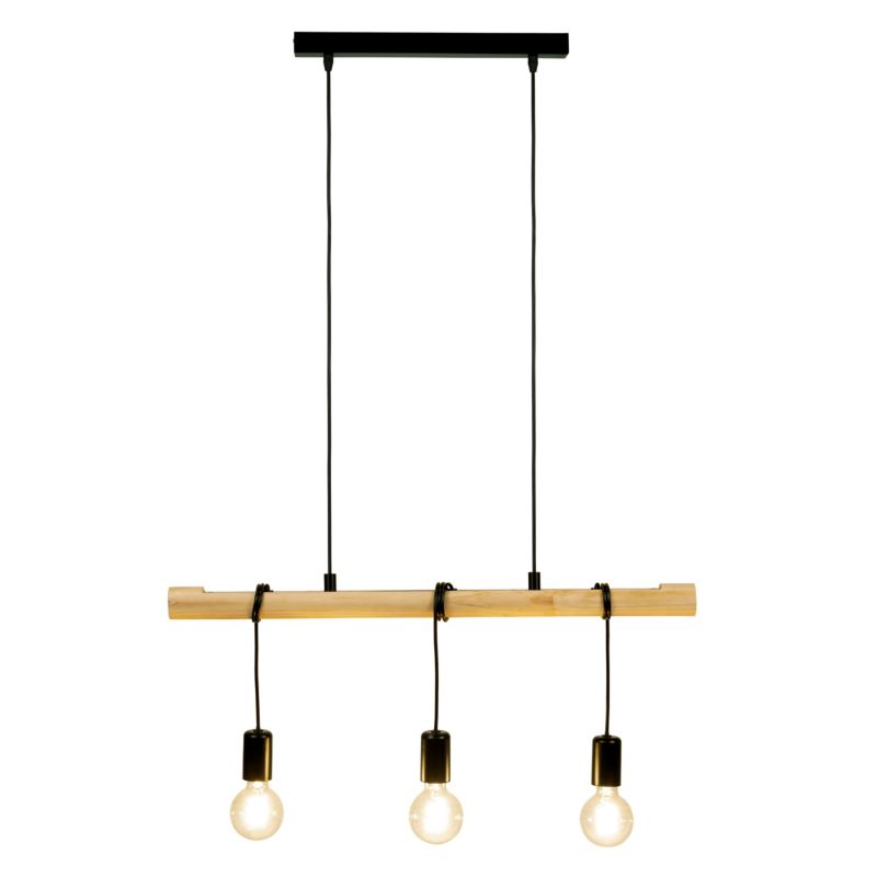 Loftslampe Hornero 3xE27 Sort Træ