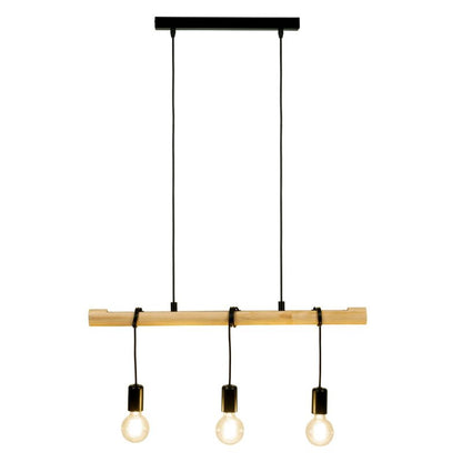 Loftslampe Hornero 3xE27 Sort Træ