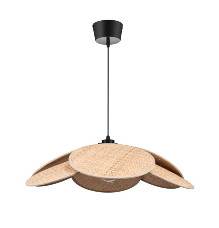 Hængelampe Kenya 70 cm Rattan Sort Mat