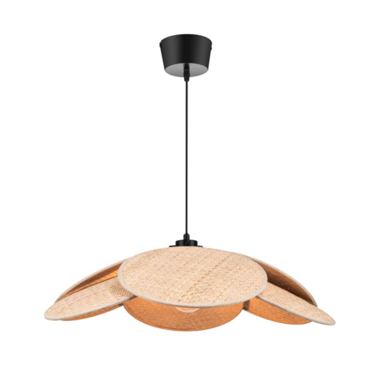 Hængelampe Kenya 70 cm Rattan Sort Mat