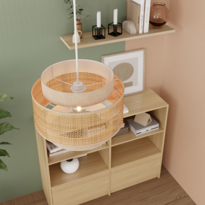 Hængelampe Quetzal 1xE27 38 cm Rattan Natur