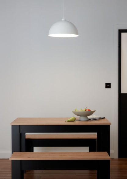 GoodHome Songor 1-punkts pendel E27 38 cm hvid