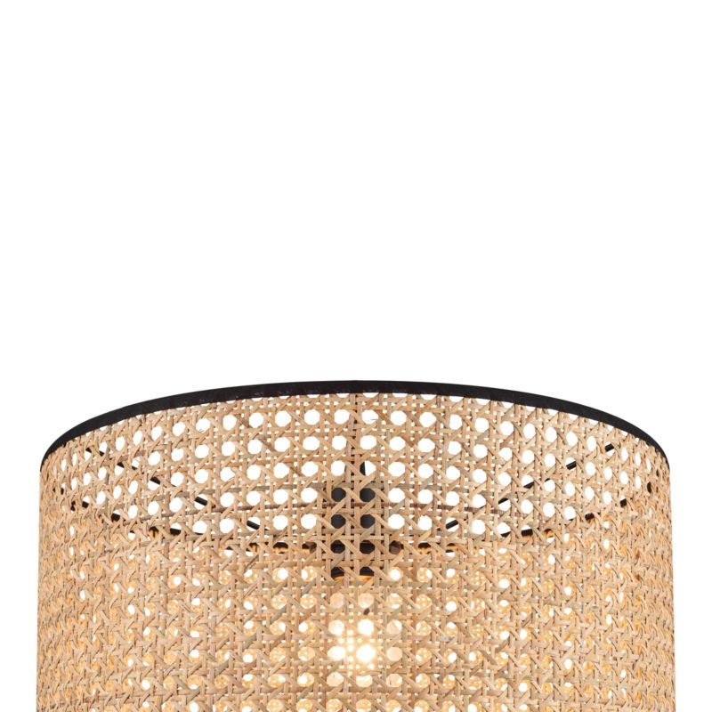 Hængelampe Tonkin 1xE27 Rattan Natur/Sort 38 cm