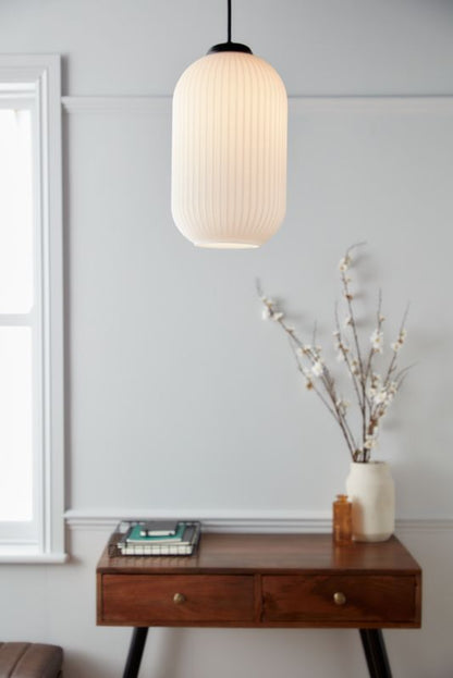 Pendellampe 1-punkt 20 cm Krom / Hvid | 5036581095611