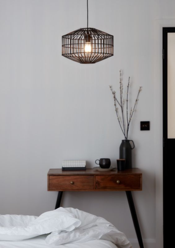 Hængelampe Wutai 1 x 40 W E27 38 cm Mørk Bambus