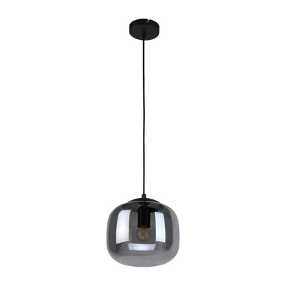 Hængelampe Calto 1xE27 Røget Glas Sort 120 cm