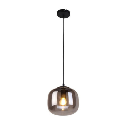 Hængelampe Calto 1xE27 Røget Glas Sort 120 cm
