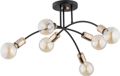 Loftslampe Lanti 6-punkts Sort Kobber