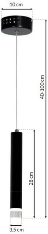 LED Loftlampe Carbon 5 W Sort 40x900 mm