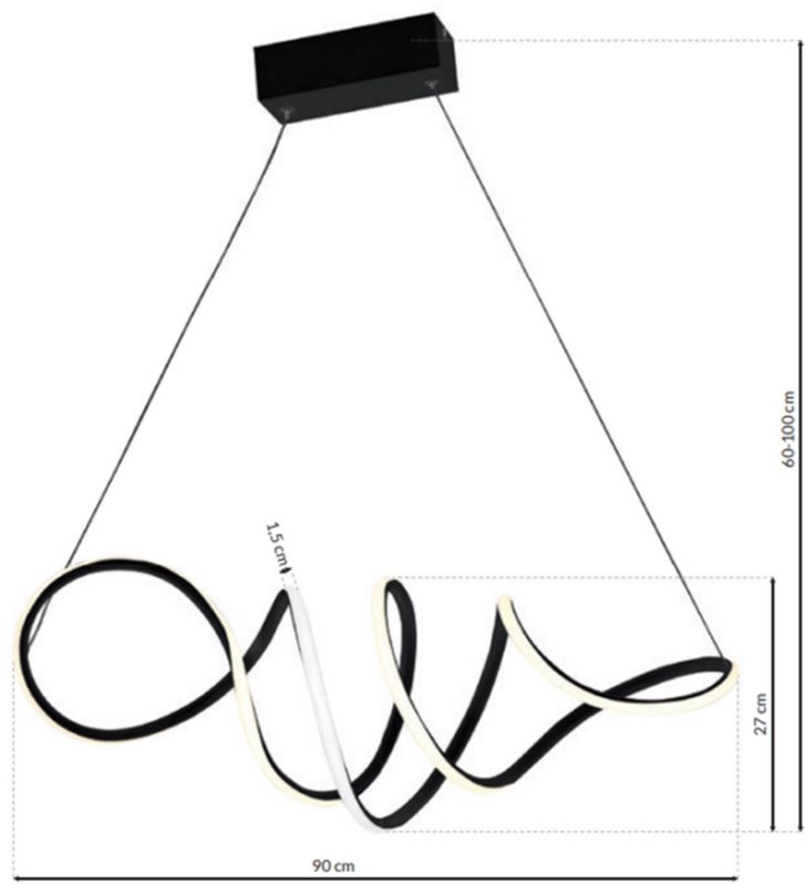LED Loftslampe Loca 56 W Sort