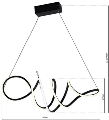 LED Loftslampe Loca 56 W Sort