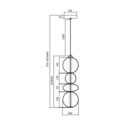 LED-pendel Daphne 36 W Røget