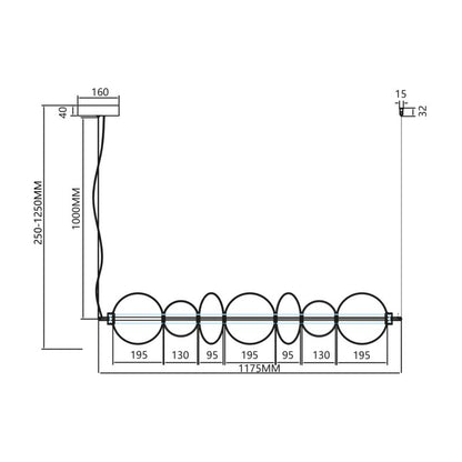 LED-loftlampe Daphne 40 W Sort