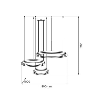 LED-loftlampe Milagro Gravity 155 W Sort/Guld