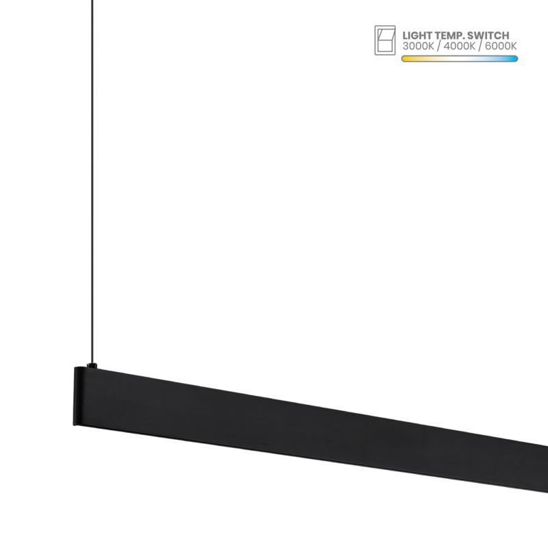LED-loftlampe Milagro Linea 36W 3000/5000 K Sort 120 cm