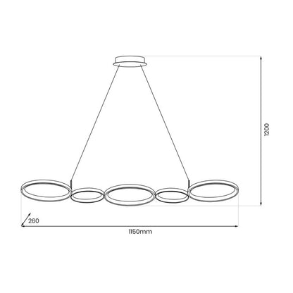 LED Loftslampe Olympia 50 W Sort