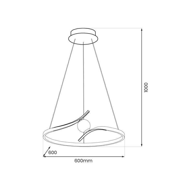LED Loftslampe Milagro Perla 34 W Sort
