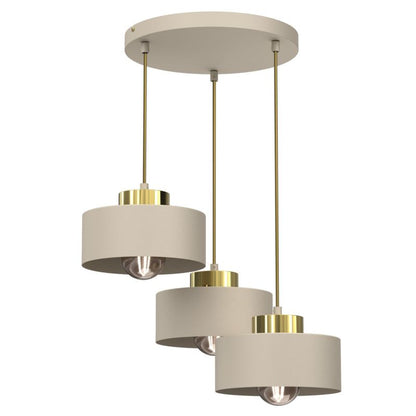 Hængelampe Marti Rund 3 x E27 Beige Guld