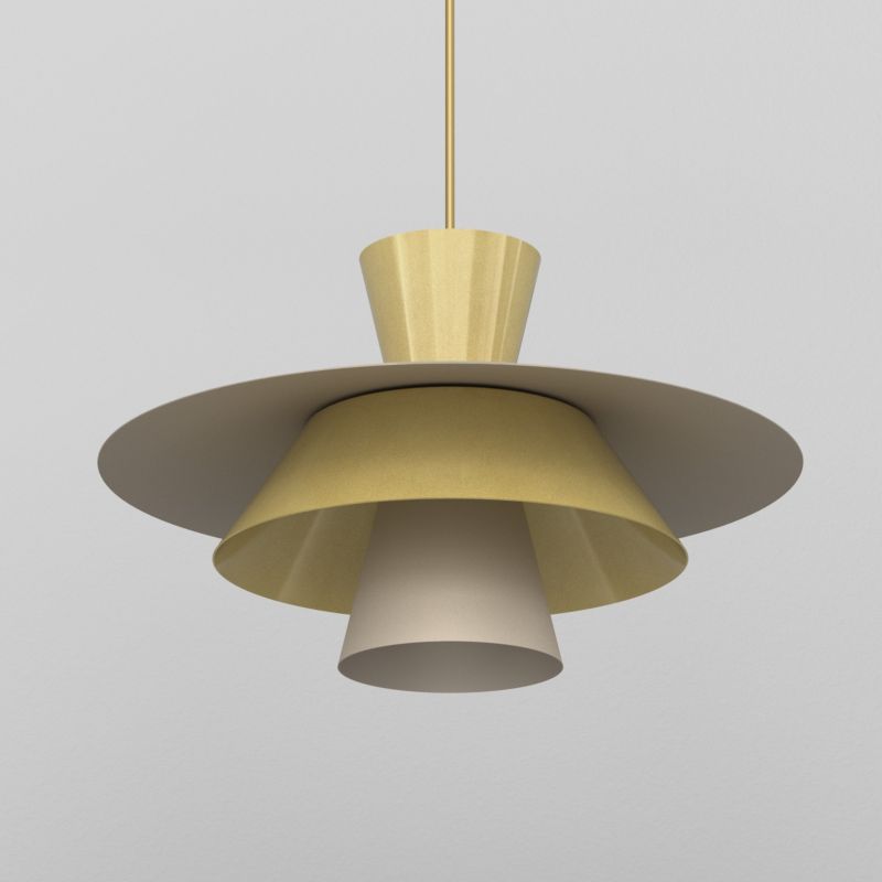 Hængelampe Plato 1xE27 Beige Guld 34 cm