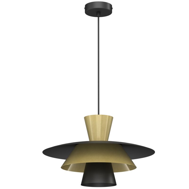 Hængelampe Plato 1xE27 Sort Guld 34 cm