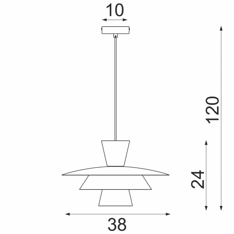 Hængelampe Plato 1xE27 Sort Guld 34 cm