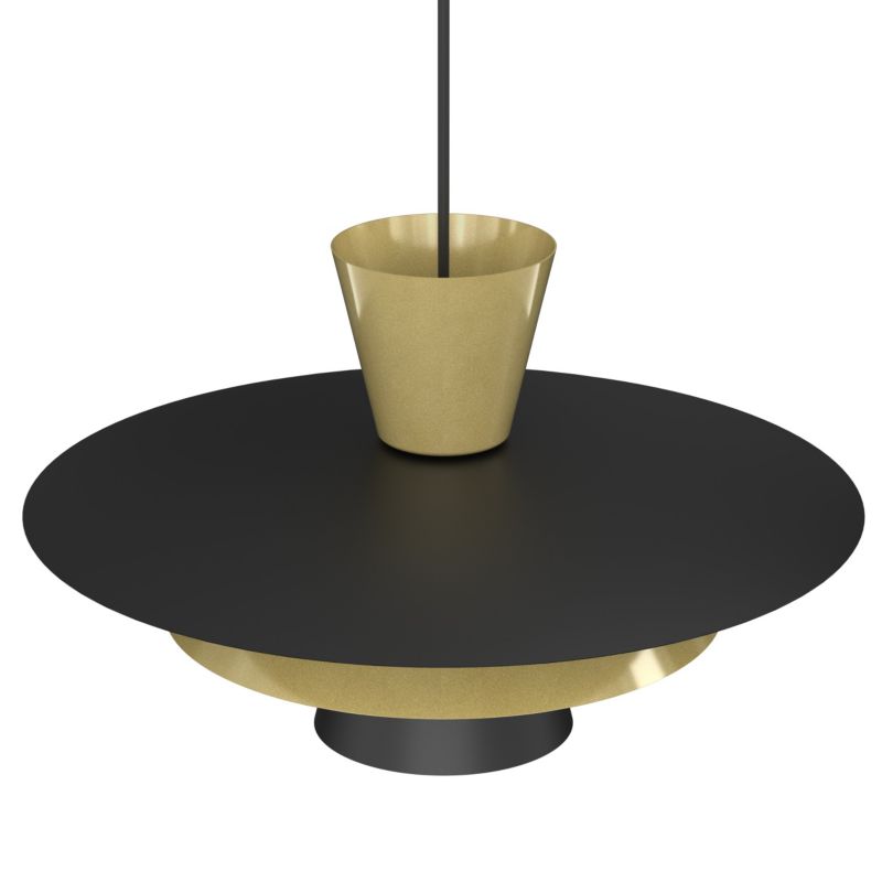 Hængelampe Plato 1xE27 Sort Guld 34 cm