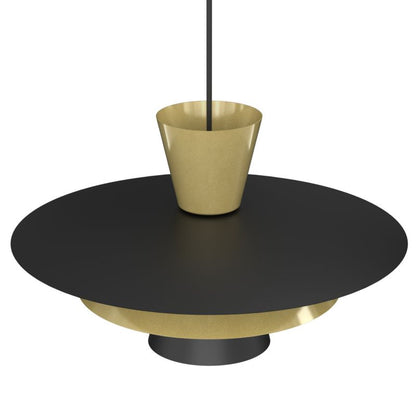 Hængelampe Plato 1xE27 Sort Guld 34 cm