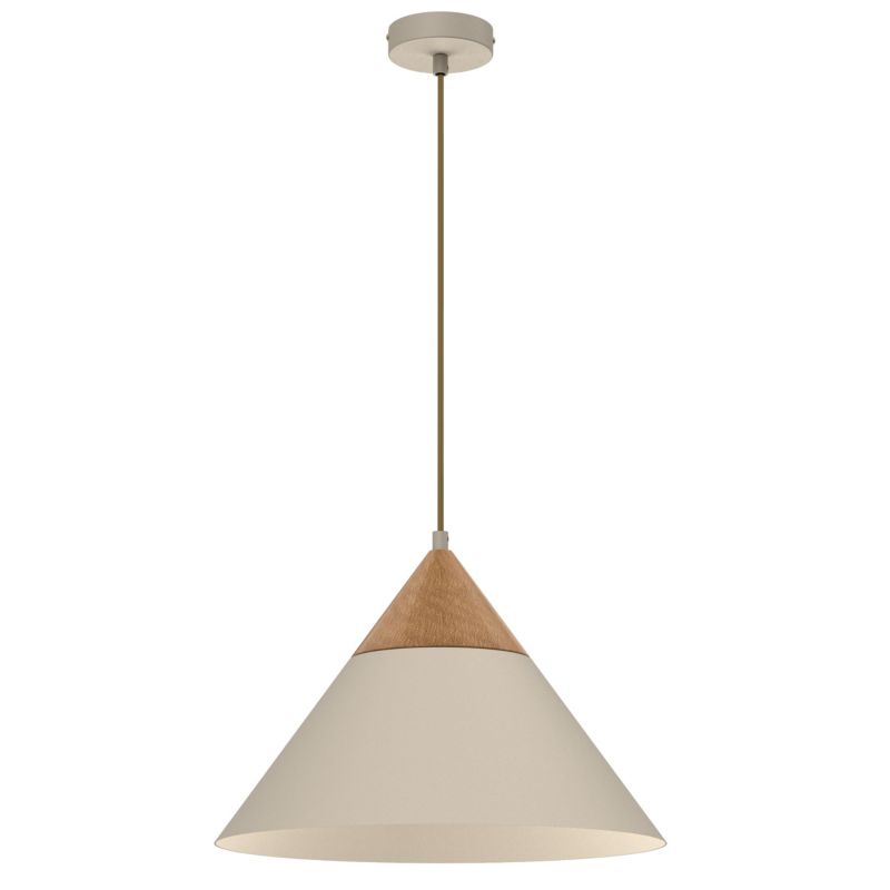 Hængelampe Luminex Single 1 x E27 Beige Træ