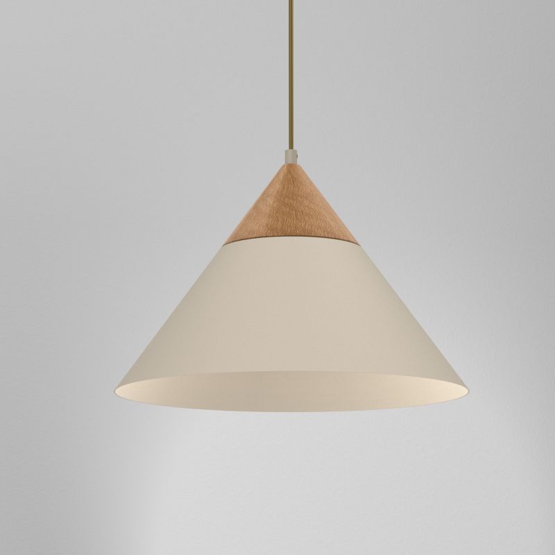Hængelampe Luminex Single 1 x E27 Beige Træ