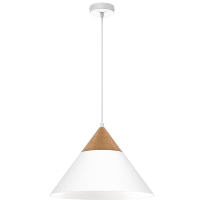 Hængelampe Luminex Single 1 x E27 Hvid Træ