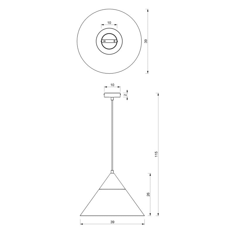 Hængelampe Luminex Single 1 x E27 Hvid Træ