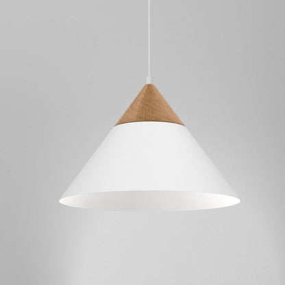Hængelampe Luminex Single 1 x E27 Hvid Træ