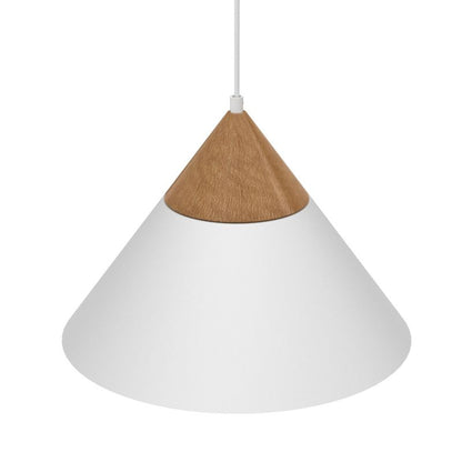 Hængelampe Luminex Single 1 x E27 Hvid Træ