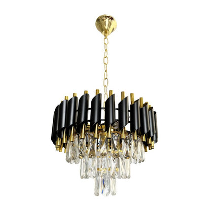 Lysekrone Milagro Cristal 5xE14 Sort Guld 38 cm