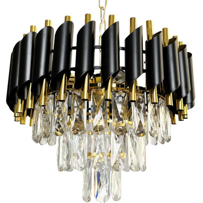 Lysekrone Milagro Cristal 5xE14 Sort Guld 38 cm