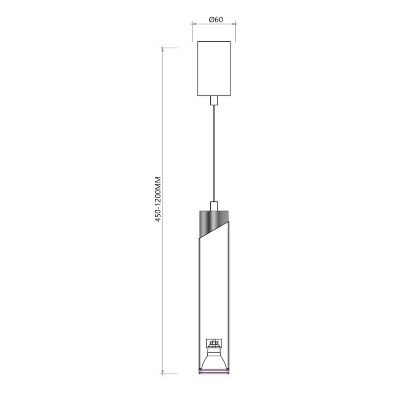Hængelampe Milagro Neo 1 x GU Sort/Guld 140 cm