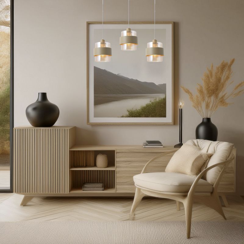 Hængelampe Valentino 3xE27 180x750x1200 mm Metal Glas