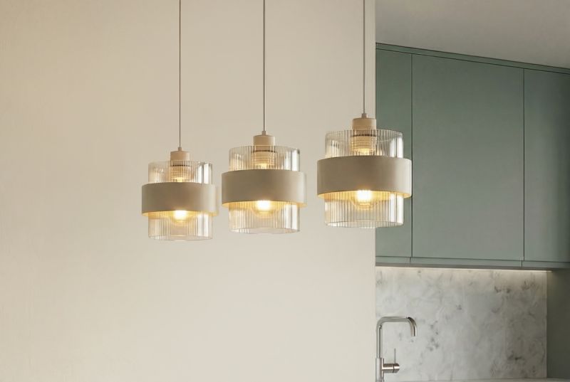 Hængelampe Valentino 3xE27 180x750x1200 mm Metal Glas