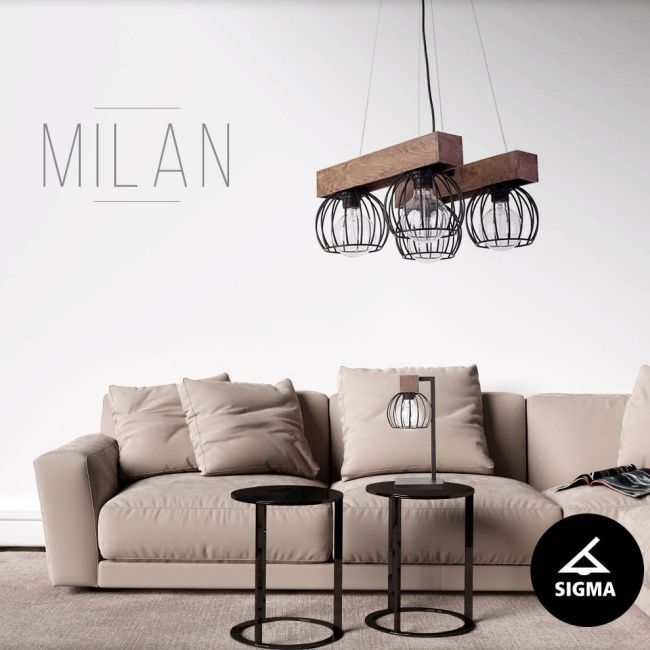 Hængelampe Milan 2 1 x 60 W E27 Brun