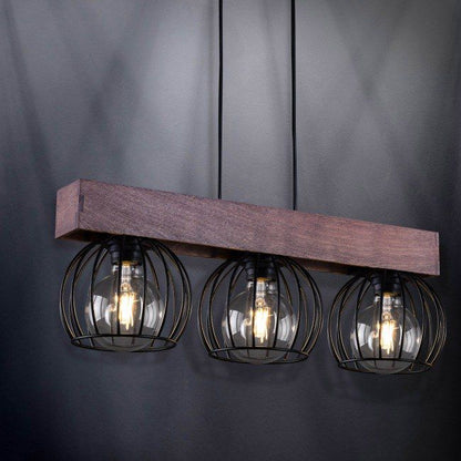 Hængelampe Milan 3 1x60W E27 Brun