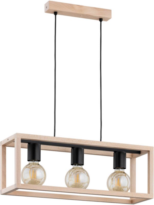 Hængelampe Pako 3 x E27 Træ