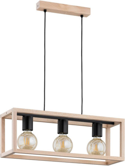 Hængelampe Pako 3 x E27 Træ