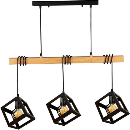 Hængelampe Sweden Wood 3 x 20 W E27 Sort