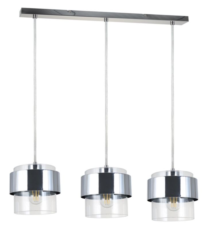Hængelampe Quan 3x E27 Krom 750 mm