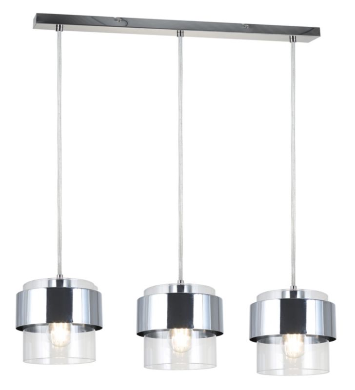 Hængelampe Quan 3x E27 Krom 750 mm