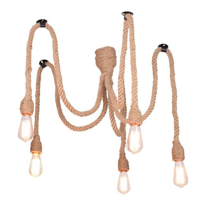 Hængelampe Rope Pajączek 5 x 12 W E27 Brun